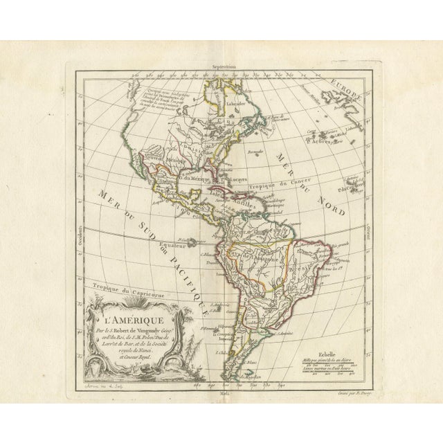 Map of the Americas by Robert De Vaugondy, 1757 For Sale - Image 3 of 11