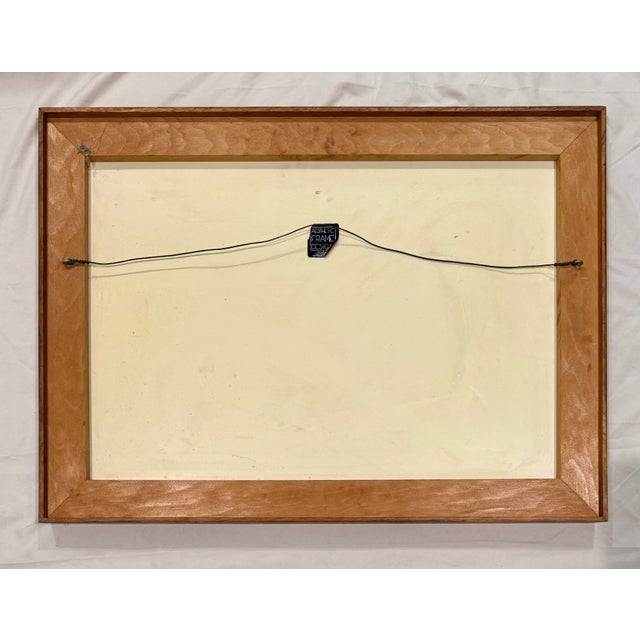 Mid-Century Modern Original Signed Abstract Watercolor on Float-Mounted Paper For Sale - Image 11 of 12
