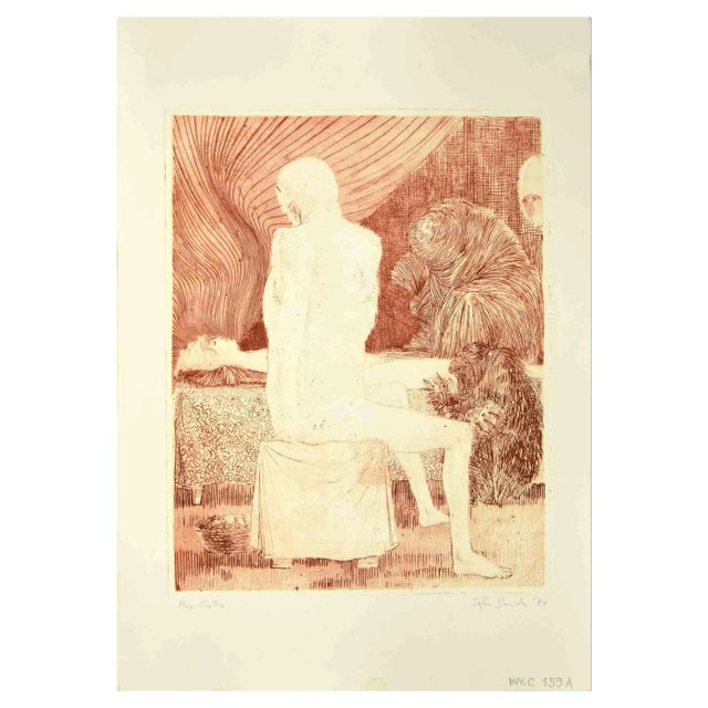 Leo Guida, The Silence, Original Etching, 1970s For Sale