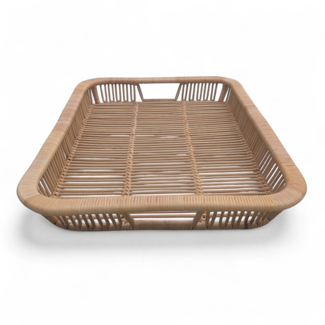 PLEASE READ ENTIRE DESCRIPTION A Vintage handcrafted rattan tray from iconic Finnish design house Artek, dating from the...