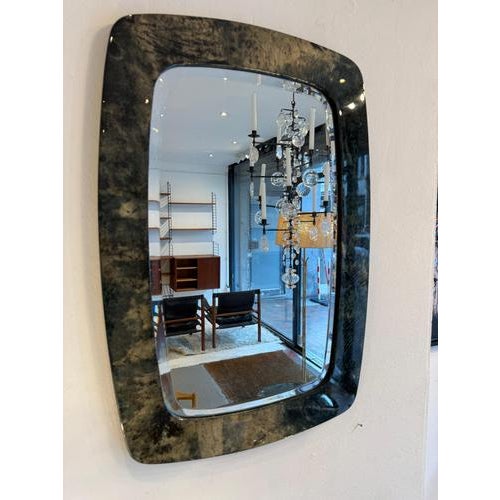 Beige Goatskin Mirror by Aldo Tura, 1960 For Sale - Image 8 of 12