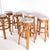 Mid-Century Modern Rattan Stools with Seat Cushions, 1970s, Set of 6 For Sale - Image 3 of 11