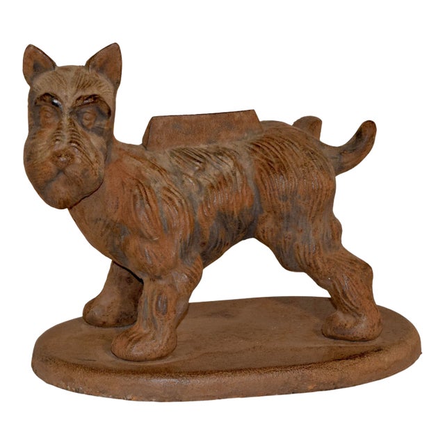 Late 19th C. English Terrier Boot Scrape For Sale