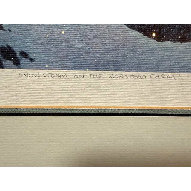 1980s Circa 1989 L. M. Steadman Snowstorm on the Stead Farm Watercolor, Signed For Sale - Image 5 of 12