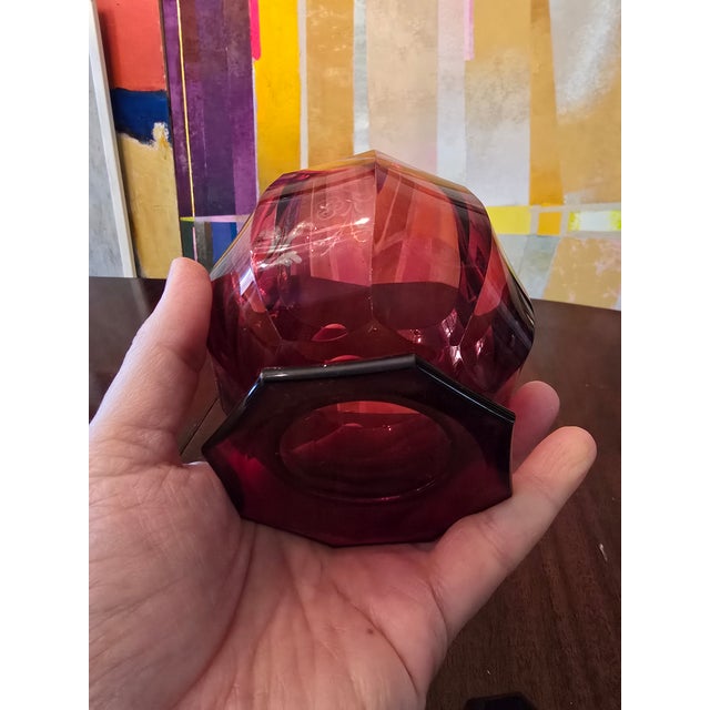 Antique Moser Bohemian Glass Ruby Red Bonboniere For Sale - Image 4 of 10