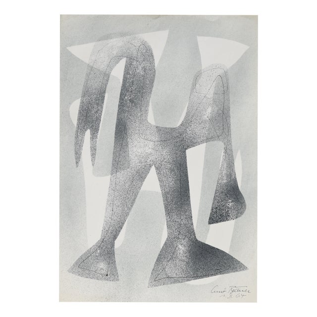 Ernst Bräuer, Abstract Form II, 1964, Lithograph and Ink For Sale