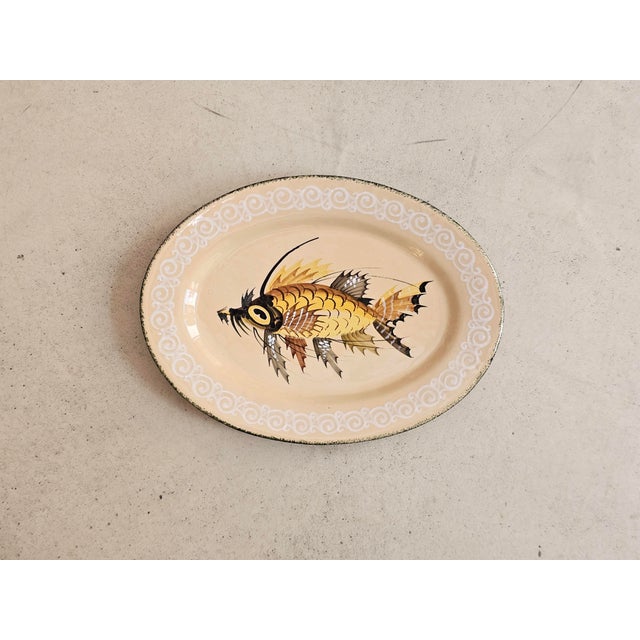 Vintage Italian Hand-Painted Fish Plates by Map Pesaro, 1950s Set of 6 For Sale - Image 4 of 11