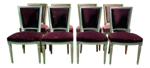 Louis XVI Style Trapeze Chairs, Set of 8