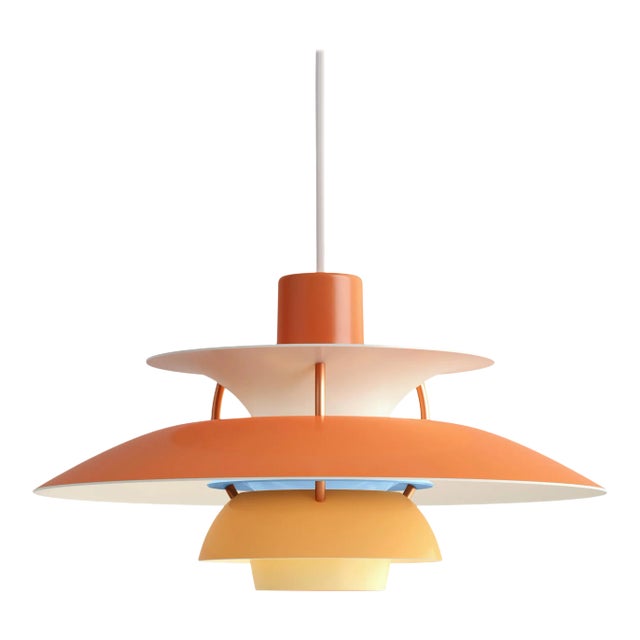 Poul Henningson Orange PH5 Mini Pendant for Louis Poulsen For Sale