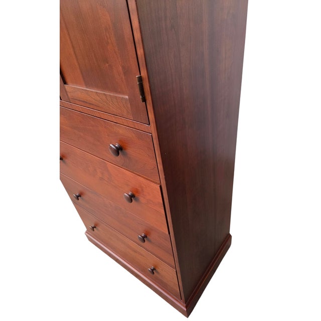 1990s Ethan Allen American Impressions High Chest Dresser Armoire Mission Arts Crafts For Sale - Image 9 of 16