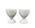 A quirky pair of egg cups by Jonathan Adler. Each features a pair of lips and mustache on opposing sides of a white...
