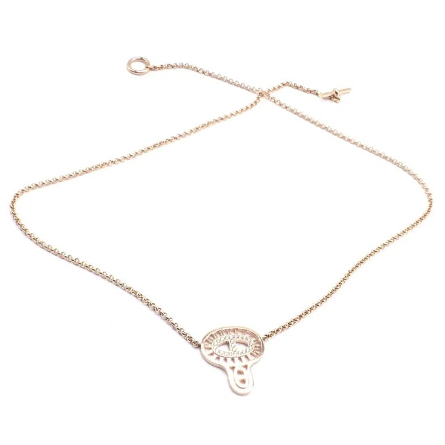 2020s Hermes Chaine d'Ancre Divine Diamond Rose Gold Necklace For Sale - Image 5 of 7
