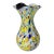 15+ In. Tall Bulbous Multicolor Ruffled Art Glass Confetti Multicolor Vase For Sale