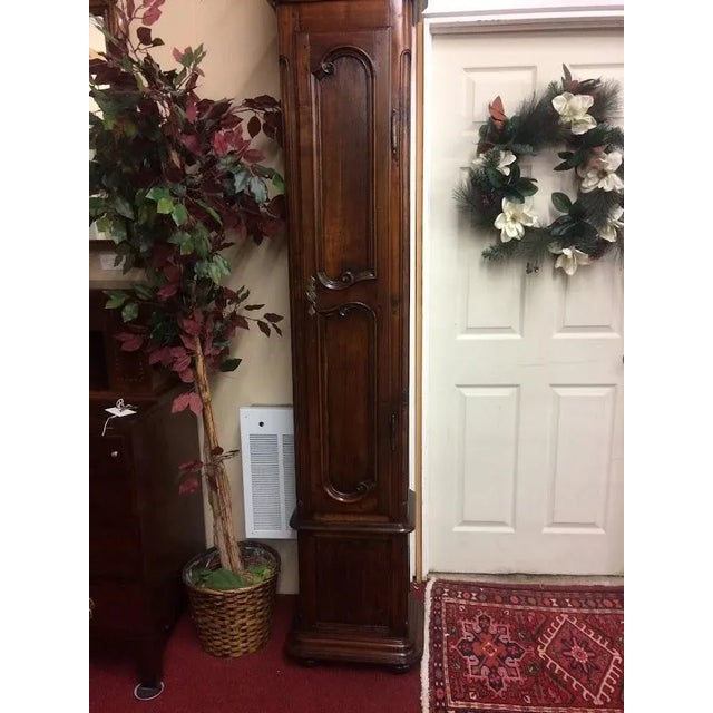 French Country Antique French Clock, Tall Case Clock, Morbier Clock For Sale - Image 3 of 10