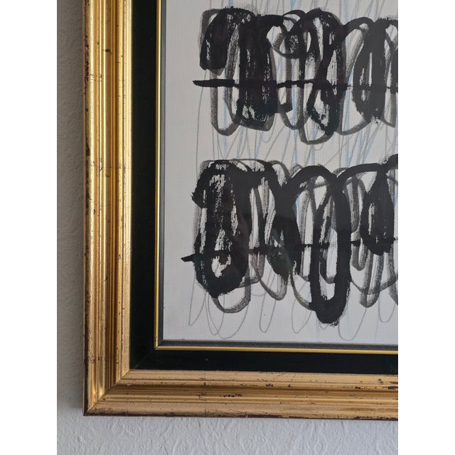 Framed Cy Twombly Inspired Abstract Original Oil Painting For Sale - Image 4 of 7