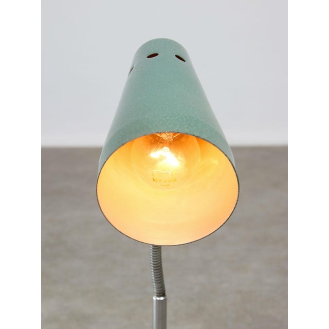 Mid-Century Italian Table Lamp in Blue Metal For Sale - Image 7 of 11
