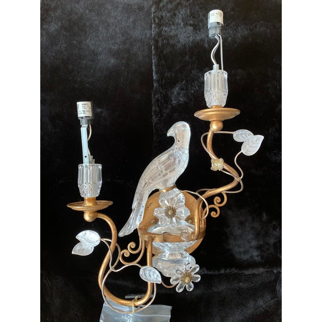 Italian Italian Banci Crystal Bird Sconces - A Pair For Sale - Image 3 of 8