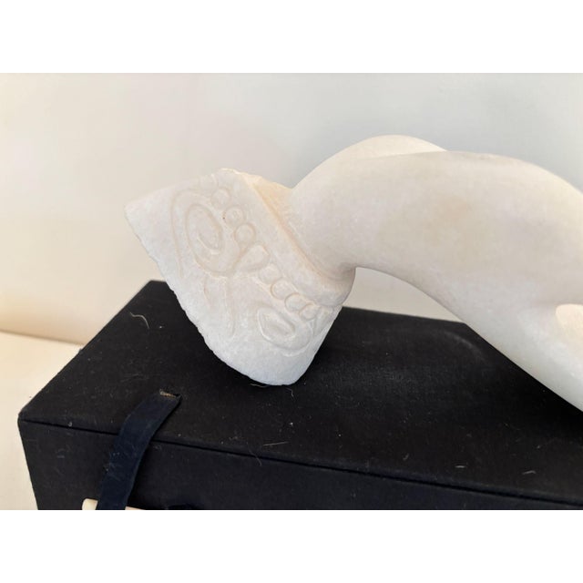Vintage Alabaster Gyan Mudra Buddha Meditation Hand Sculpture in Box For Sale - Image 13 of 14
