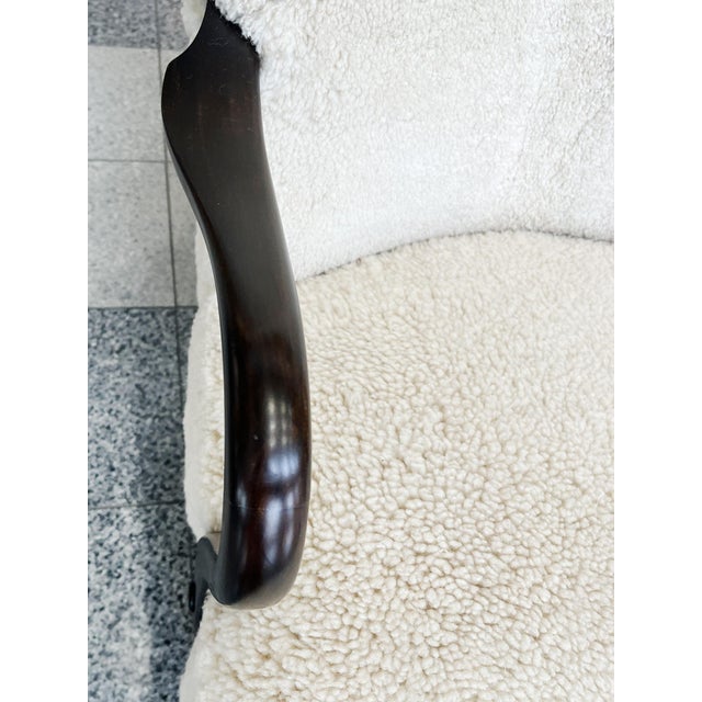 1940s Alfred Christensen Armchairs in White Shearling - A Pair For Sale - Image 9 of 16