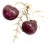 Vintage Tiffany & Co. France Diamond Plique a Jour Glass Cherries Gold Brooch For Sale