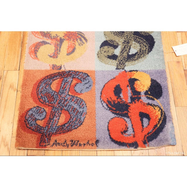 Nazmiyal Collection Andy Warhol Dollars Sign Vintage Runner Rug For Sale In New York - Image 6 of 7