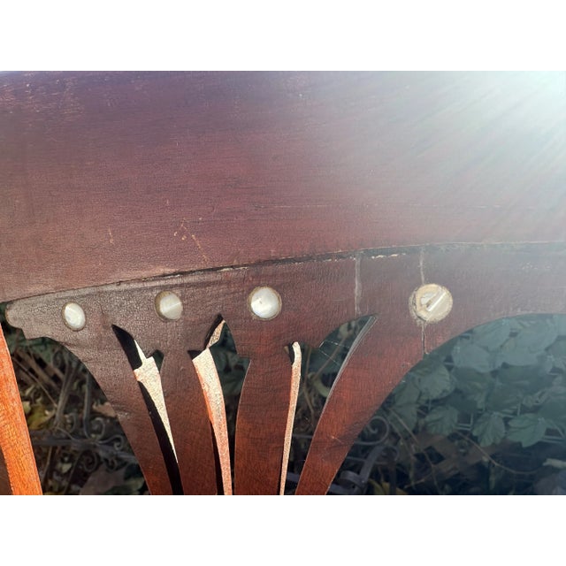 19th Century 19th Century Antique Settee Bench/Couch Mother of Pearl Inlay For Sale - Image 5 of 11