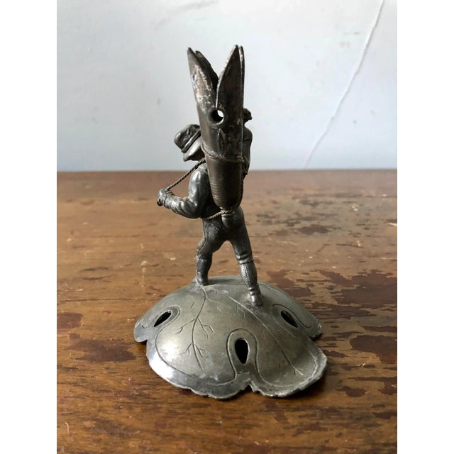 Wilcox Silver Plate Co. Antique Wilcox Silver Plate Figural Candleholders- a Pair For Sale - Image 4 of 7