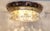 Vintage Ceiling Lamp with Patinated Brass Trim and Amber-Tinted Glass Shade, 1970s For Sale - Image 9 of 9