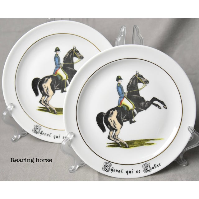 Late 20th Century Porcelaine d'Auteuil Paris France Equestrian Themed Plates, Set of 12 For Sale - Image 4 of 10