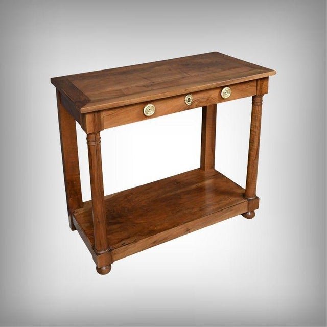 Empire Walnut Console Table, Early 19th Century For Sale - Image 18 of 18