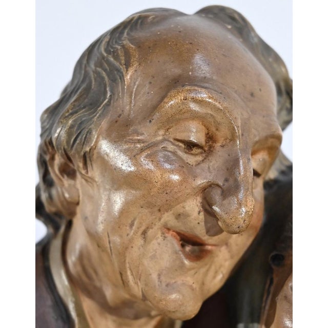 Ceramic E.Ceccarelli, Les Noces d’Or, Late 1800s, Terracotta Sculpture For Sale - Image 7 of 18