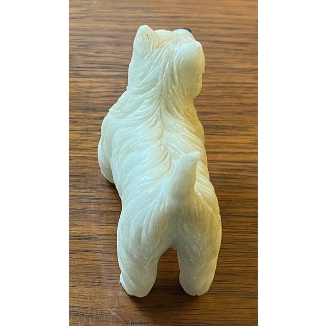 White Carved Hardstone Dog Figure of a West Highland Terrier For Sale - Image 8 of 18