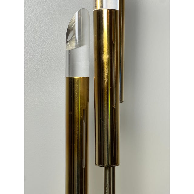 1970s Modern 3-Light Brass and Lucite Lamp by Laurel Lamp Company For Sale - Image 13 of 18