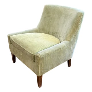 Mid Century Light Green Corduroy Club Chair For Sale