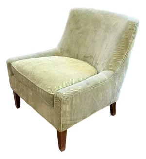 Mid Century Light Green Corduroy Club Chair