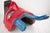 Large Vintage Hand Carved Red Diablo Costume Mask With Beard & Blue Feathers For Sale - Image 12 of 18