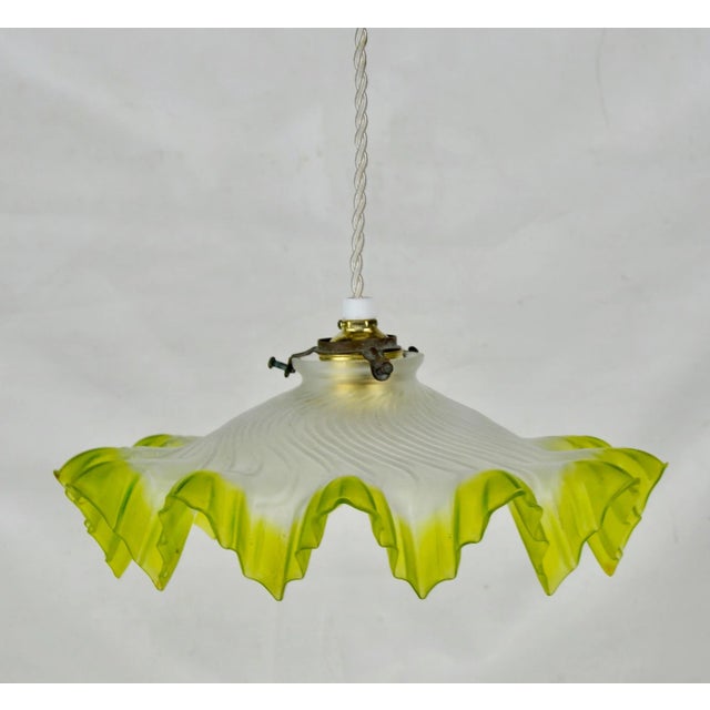 Glass Ceiling Lamp, 1930s, in Very Good conditions. Designed 1920 to 1949 European Plug (up to 250V).The wiring of this...