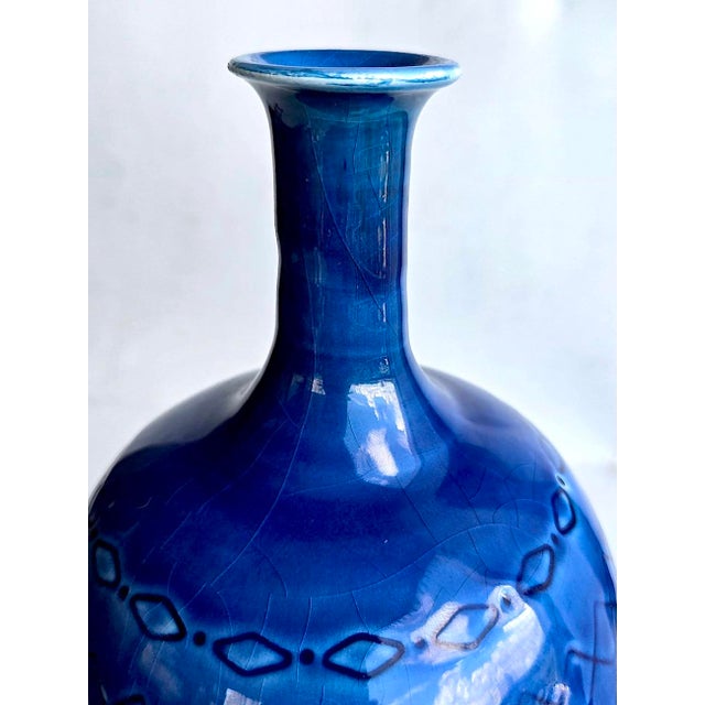 Royal Blue 1970's Ceramiche Tadinate Vase For Sale - Image 8 of 12