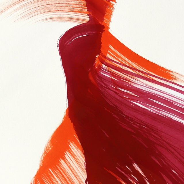 The Red Cloth 142 - Minimalist Figurative Ink Painting on Paper Original Artwork by Bettina Mauel For Sale - Image 4 of 6