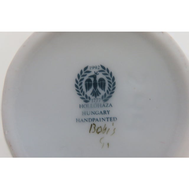 1990s Vintage Hollóháza Hungary Porcelin Forest Bird Design Creamer Signed For Sale - Image 12 of 12