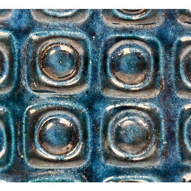Ceramic Large Mid-Century Modern Blue Danish Studio Pottery Bowl by Mogens Nielsen for Nysted Keramik, 1960s For Sale - Image 7 of 18
