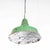 Industrial Enamel Green Single Pendant Lamp in Mesh, 1940s For Sale - Image 9 of 13