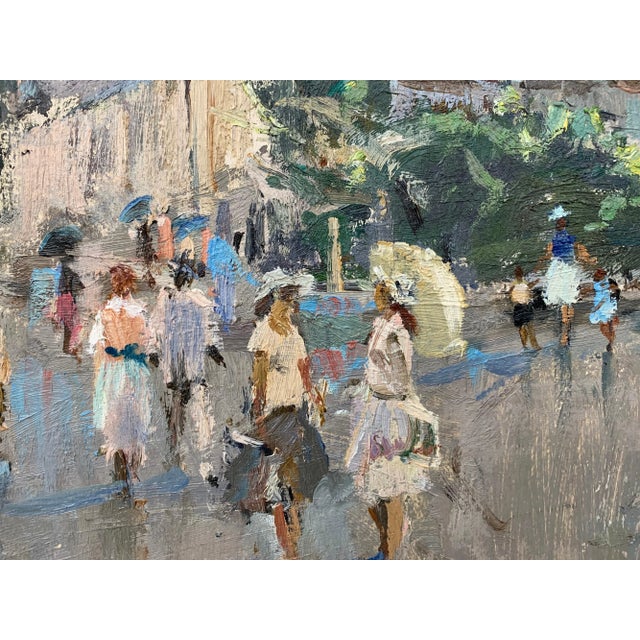 Anatoliy Lukash, Impressionistic Street Scene with Figures in Aloupak ...