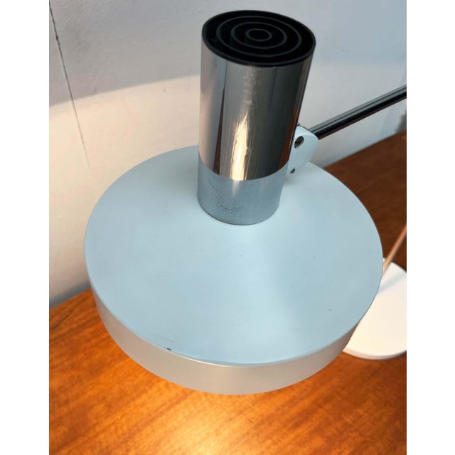 Mid-Century Modern German Minimalist White and Chrome Table Lamp from Kaiser Leuchten, 1960s For Sale - Image 17 of 18