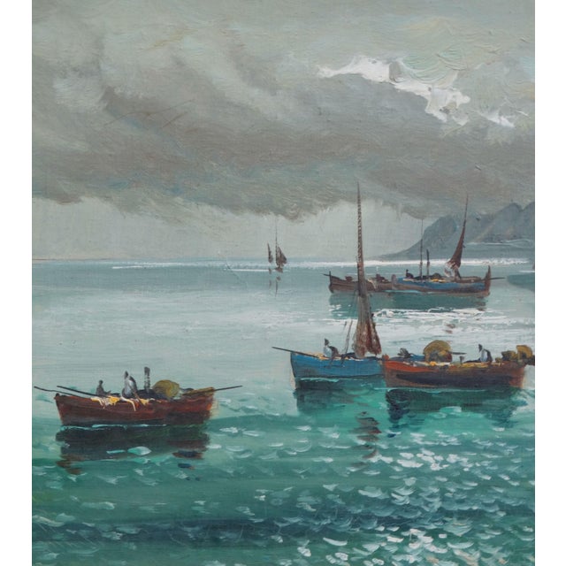Impressionist Oil 'Boats on the Coast' Italian School For Sale - Image 4 of 12