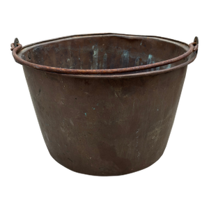 Ca 19th Century Copper Bucket/Cauldron With Iron Handle
