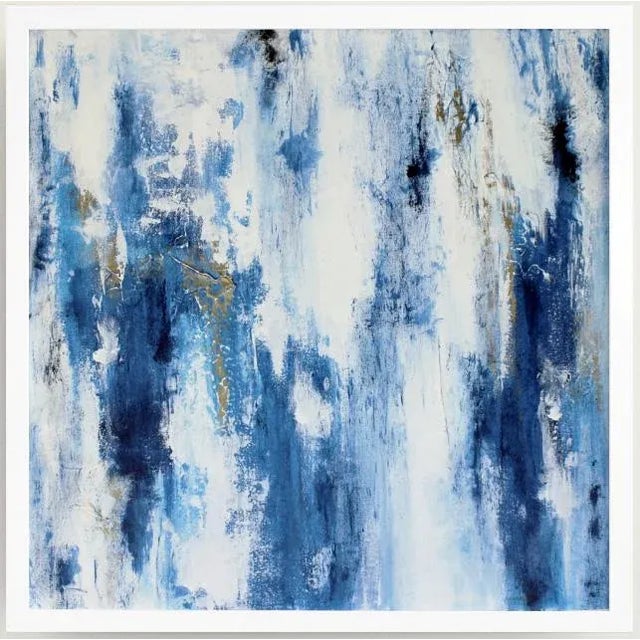 2020s "Cracked Blue Ice" Contemporary Abstract Acrylic Painting For Sale - Image 5 of 5