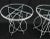 John Risley Pair of Midcentury Ice Cream Style Round Folding Cafe Tables Glass Tops For Sale - Image 4 of 11