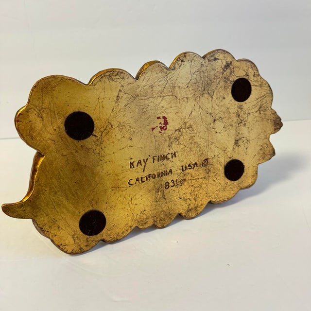 Kay Finch Yorkshire Terrier Gold Leaf Glaze Silky Yorkie Dog Statue California Usa For Sale - Image 10 of 12