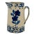 Unusual Antique American Blue Spongeware & Flower Decorated Stoneware Milk Pitcher Circa Late 19th Century For Sale
